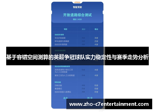 基于容错空间测算的英超争冠球队实力稳定性与赛季走势分析 基于容错空间测算的英超争冠球队实力稳定性与赛季走势分析